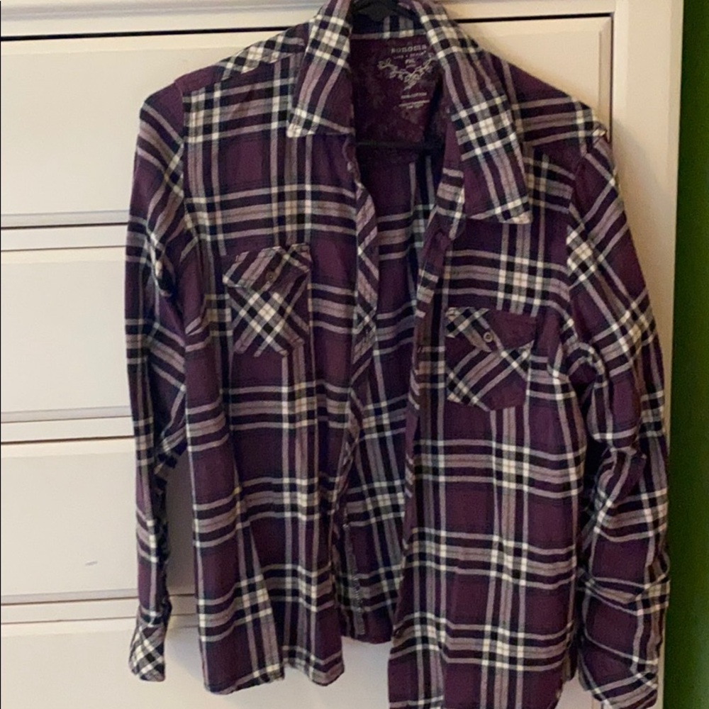 Purple plaid shirt